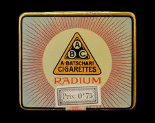 Alte Selten Blechdose 10 Zigaretten Batschari RADIUM Gold Tipped Cigarette Tin