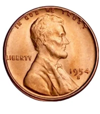 1954 S 1954S Lincoln Cent Wheat Penny Uncirculated UNC BU