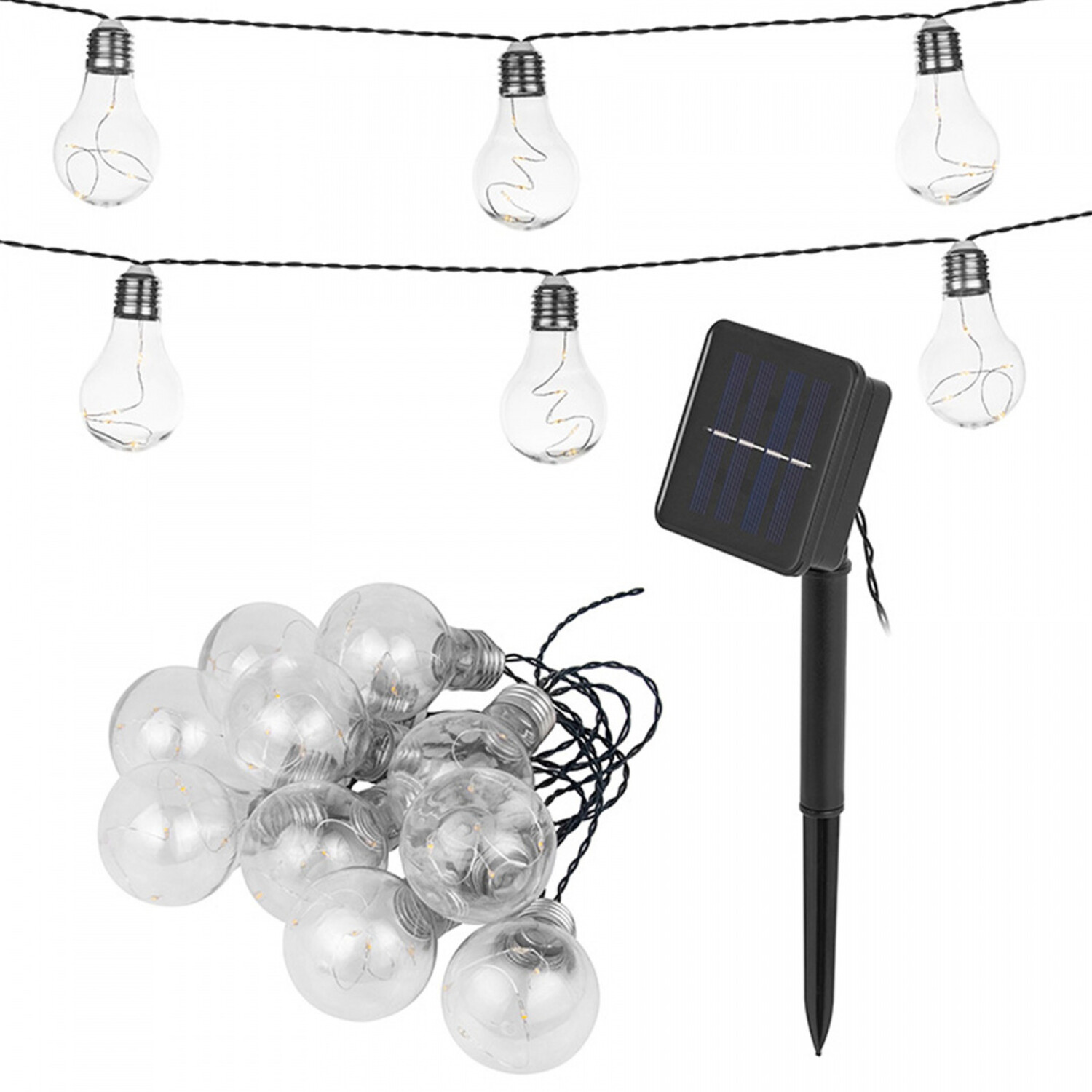 Guirlande solaire jardin 50 LED anti-panne pour éclairer une pergola sans prise