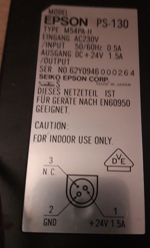 Adapter Charger Epson PS-130 for Thermal Receipt Printer 3Pin 24v 1,5A - Photo 2/3