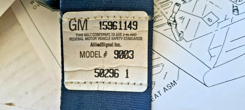 Cinturón de seguridad Chevrolet C/K1500 C/K2500 Suburban 88-98 12351805 MODELO9003 AZUL Foto 4 de 4