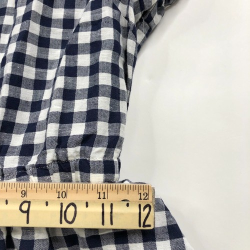 Crewcuts NEW 12 Gingham Check Swing Dress Blue White Puff Sleeves Linen/Cotton - Picture 8 of 16