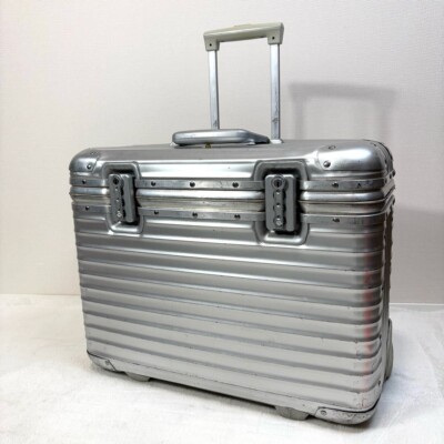 RIMOWA Topas Pilot Business Trolley 2-Wheel 36L Silver Aluminum Suitcase