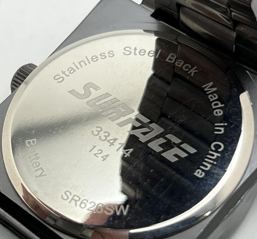 Reloj de cuarzo grande vintage Surface para hombre - gris metal - Imagen 4 de 4