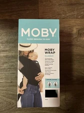 The Original Moby Wrap Classic Cotton Wrap Baby Carrier Black Open Box 