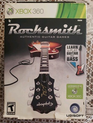NEW Sealed Rocksmith Authentic Guitar Games With Real Tone Cable XBOX 360 - Read