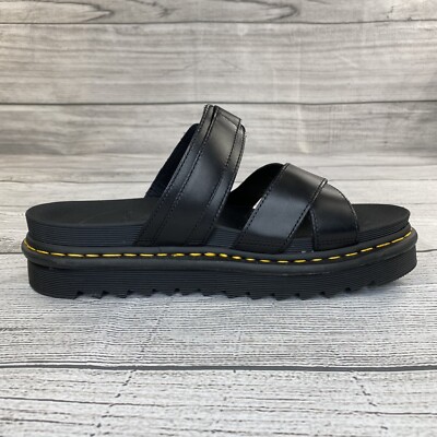 Dr Martens Ryker Slide Sandals Men Size 13 Leather Strap Sandals AWOO4 - NEW Dr. Martens Ryker Black Leather Strap Slide Sandals AW004 SH  main image 2
