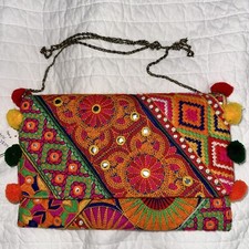 Moyna  Fold Over ￼ Clutch Or Chained Shoulder Bag!  Nwt! Jaipur Embroidery