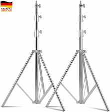 2X Edelstahl Lichtstativ Lampenstativ 2.8m mi...