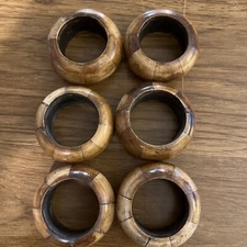 Vintage Bed Bath Beyond Napkin Rings Bovine Bone Bangle Lot Of 6