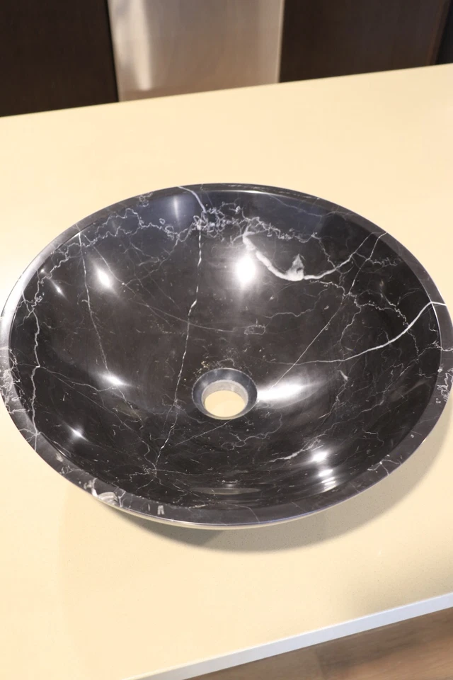 Fregadero de baño de mármol de 16" Foto 4 de 4