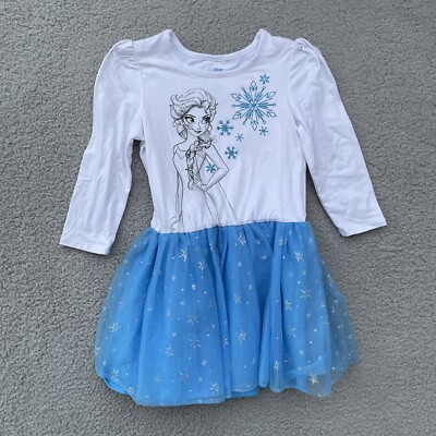 Disney Frozen Elsa Long Sleeve Tutu Dress Light Blue and Purple Girls Size  6 | eBay