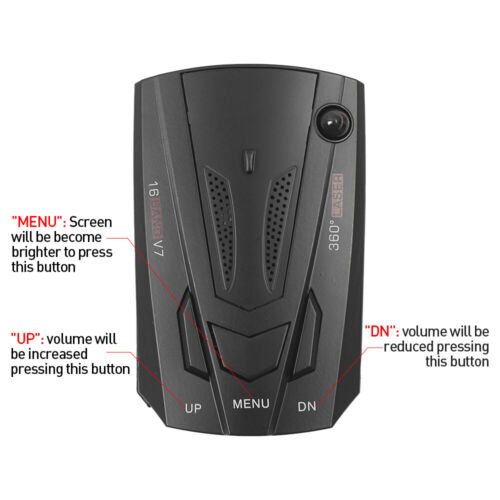 V7 360° Auto Radar Detector Geschwindigkeit Radarwarner GPS Voice Alert 12V DE - Bild 3 von 8