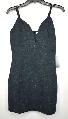 bodycon dress blue and black Shimmery Blue Bodycon Dress With Black Cut-Outs main image 1