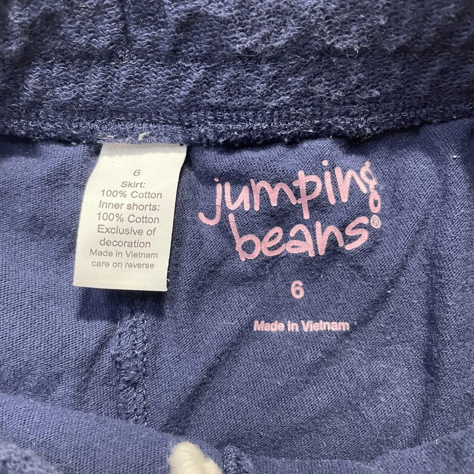 Jumping Beans Girls Navy Polka Dot Layered Ruffle Skirt Elastic Waist Sz 6 - Image 4 of 4