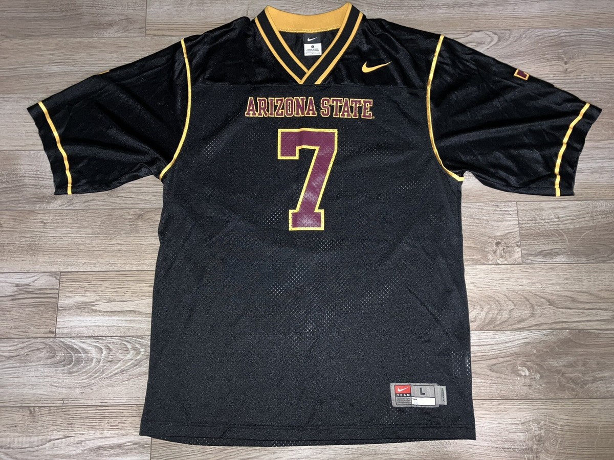 ASU Arizona State Sun Devils #7 Black Out Nike Jersey Large LG