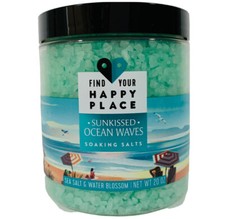Happy Place Bath Foot Salt Soak 20 OZ Ocean Wave Beach Muscle Relaxing Spa Gift