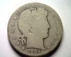1904-O BARBER HALF DOLLAR ABOUT GOOD AG NICE ORIGINAL COIN BOBS COINS FAST SHIP