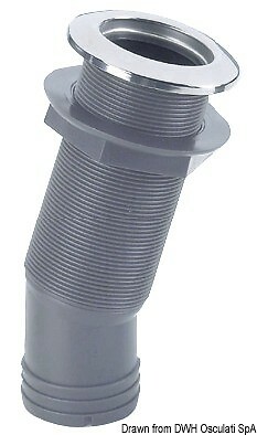 Scarico testa inox 15° 50 mm x 2" 1/4 con valvola
