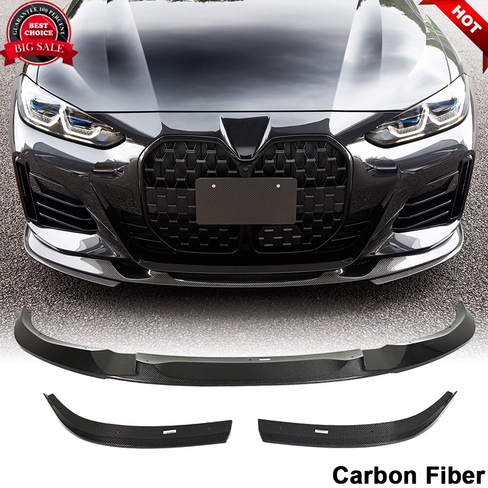 Fits BMW 4 Series G26 440i M Sport 21+ REAL CARBON Front Bumper Lip Chin Spoiler