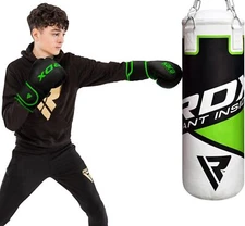 Kids Punching Bag by RDX, 2FT Unfilled Boxing Bag with Punch Gloves for Training