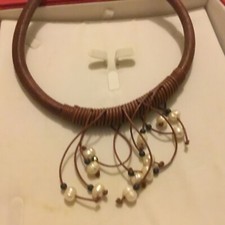 choker with faux pearls boho chic new
