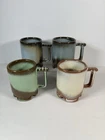 Frankoma Pottery Coffee Mugs C1 Footed All Different Lot of 4