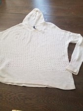 Absolutely Cream Knit Pull over hoodie Women's long sleeve SZ Lrg