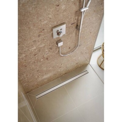60'' LINEAR SHOWER DRAIN - Satin Stainless - Tiled  Walk-in Shower - Bathtub