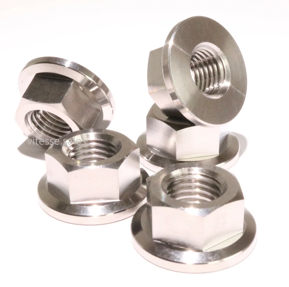 VSL M12 Nuts M12 x 1.5mm Nut Titanium Extra Wide 26mm Flange DIN 6923 M12x1.5mm Nut