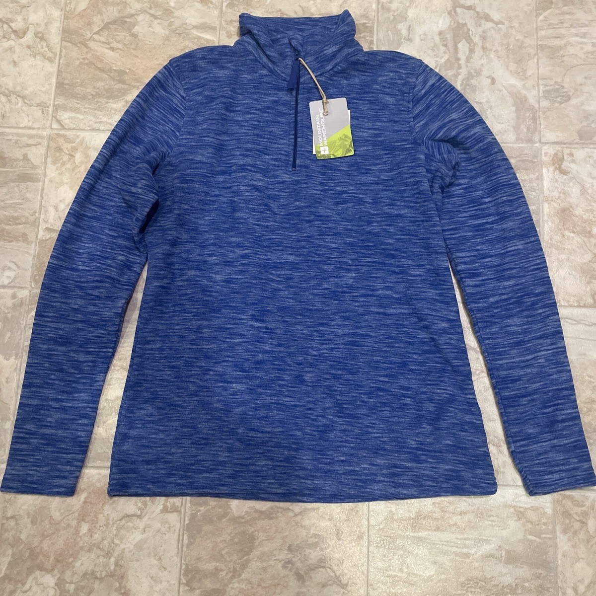 Women's Mountain Warehouse Blue Snowdon Melange Fleece 1/4 Zip