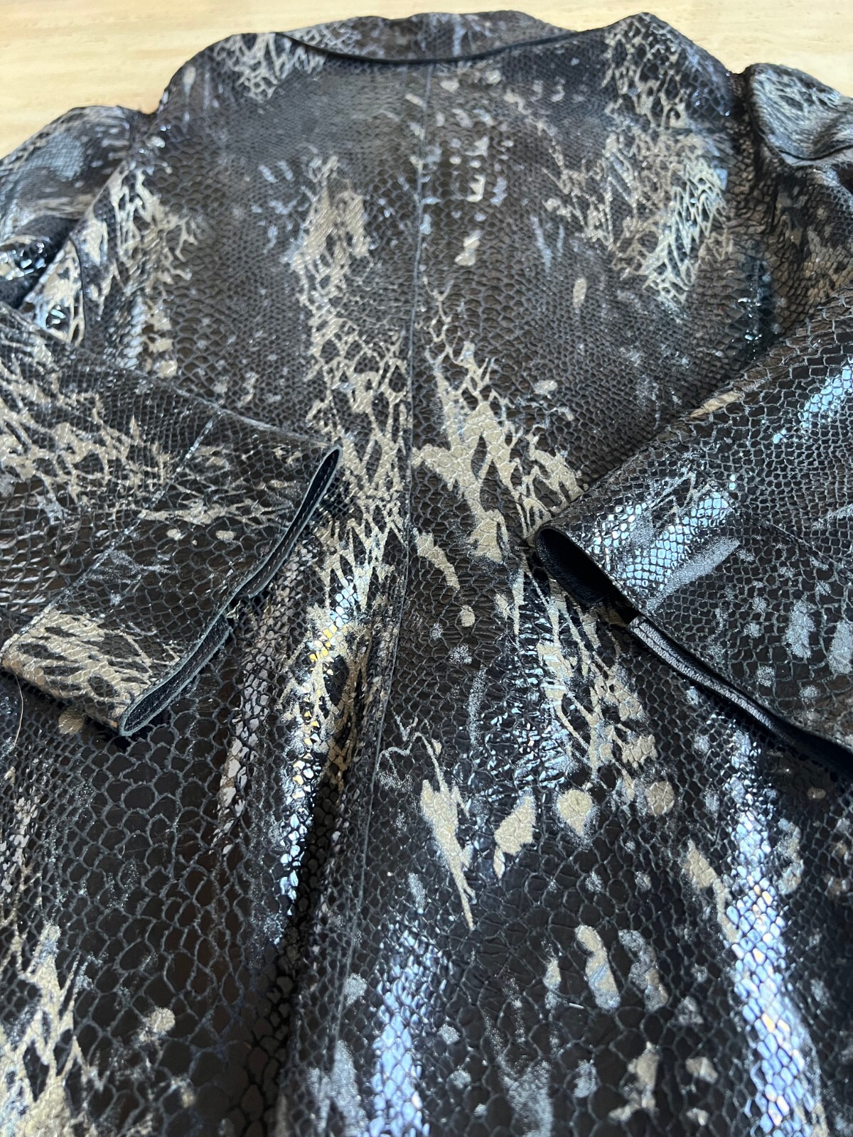 Chico's Black Python Shiny Reversible 100% Leathe… - image 15