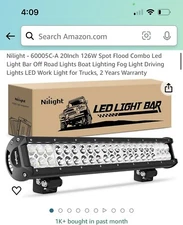 	Nilight - 60005C-A 20Inch 126W Spot Flood Combo Led Light Bar Off Road Lights	