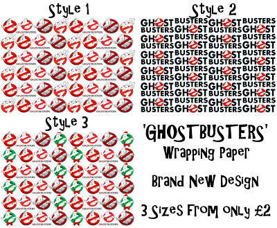 NEW /'GHOSTBUSTERS/' Wrapping Paper A1//A2//A3 Film Movie 3 Styles to choose from
