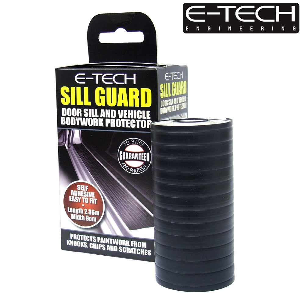 ETech Black Car Door Sill Bumper Bodywork Scuff Protector Guard eBay