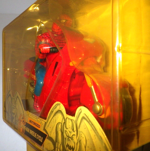 1995 Raro Vintage ToyBiz Spider-Man Serie Animata Motorizzata Wheelie Cycle MOC - Foto 14 di 24