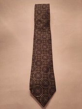 John W. Nordstrom Men's Woven 100% Silk Necktie Brown & Khaki - Made in the USA