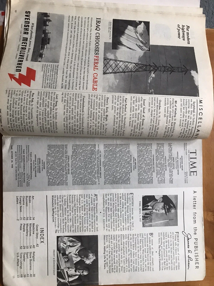 TIME Magazine 1958 AA Stagg US Famous Elders Generals Popes Vintage Car Ads - Image 2 of 4