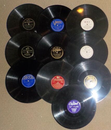 Lot of 10 - 1930s - 1950s JAZZ, Big Band Swing 78 RPM Records FREE SHIPPING - Afbeelding 1 van 1