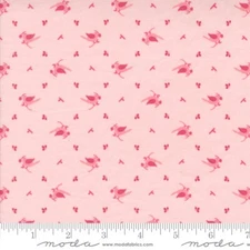 Hollyhocks and Roses Early Bird Pink by Bunny Hill Designs for Moda 1/2 Yard