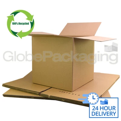 GLOBE 12x12x12" SINGLE WALL CARDBOARD POSTAL POSTAGE COURIER BOXES - 305x305x305mm