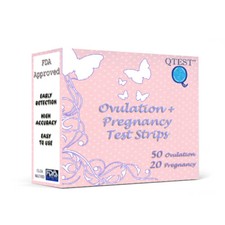 QTEST 50 Ovulation and 20 Pregnancy 50 LH and 20 HCG Urine Test Strips