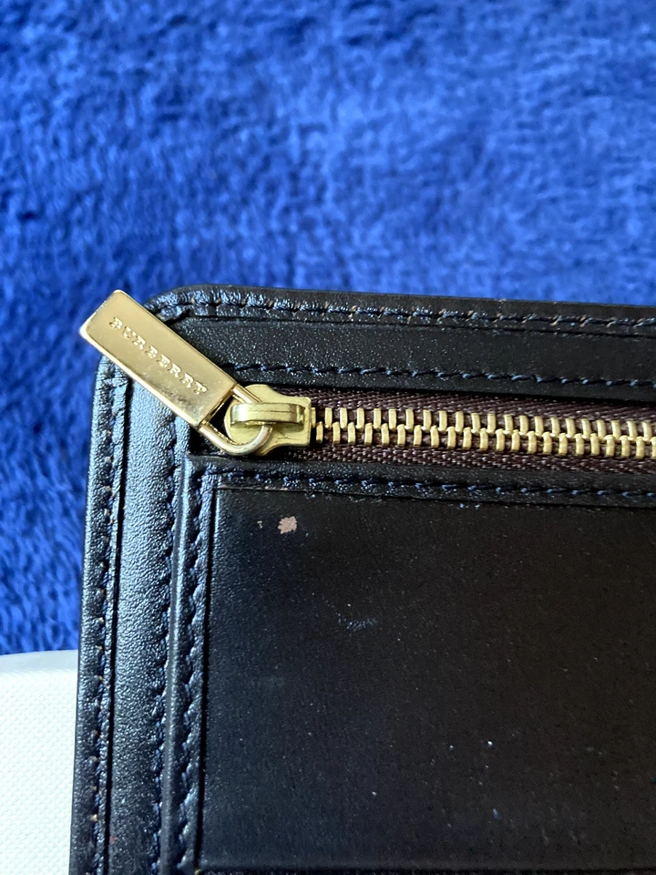 Auténtica billetera BURBERRY Haymarket de lona recubierta a cuadros con cremallera alrededor ¡NUEVA! Foto 3 de 4