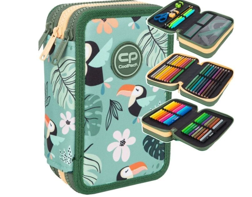 Coolpack Tukane 3-FACH Federmappe Federtasche xxl 44 Tlg. Mäppchen NEU