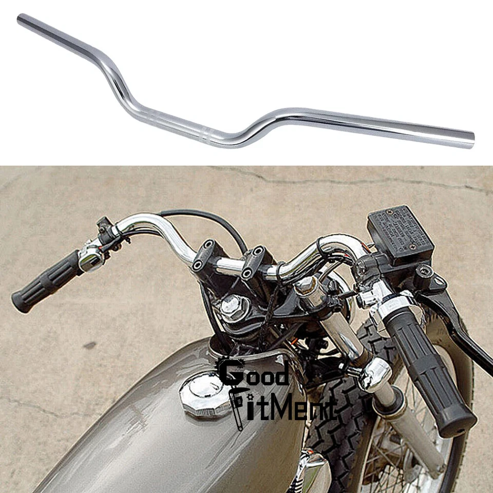 For Ducati 748 R S SPS 749 848 Motorcycle 7/8" Chrome Drag Style Bar Handlebar - Image 3 of 4