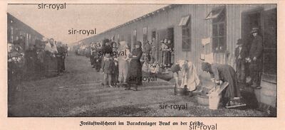 Baracken-Lager Bruck an der Leitha - 1WK - 1917 - Historische Aufnahme ~18x8cm