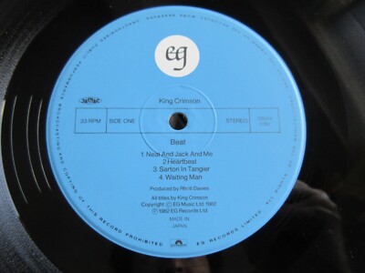 King Crimson Beat Japan Signed Vinyl LP w Ticket Adrian Blew Bill