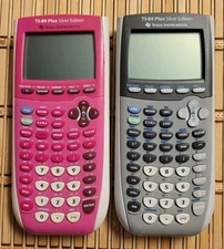 (As Is, For Parts) Texas Instruments TI-84 Plus Pink Silver Edition Calculators