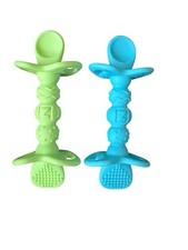 Nuby 2 Pack Dipeez 2-in-1 Silicone Spoon  Dipper Set Self Feeding