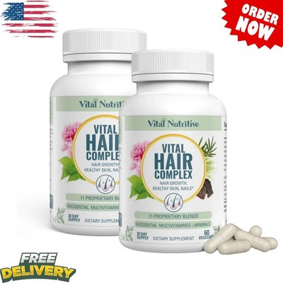 Vital Hair Complex Hair Growth Supplement Biotin & B Vitamin 2 Pack.Exp 2027